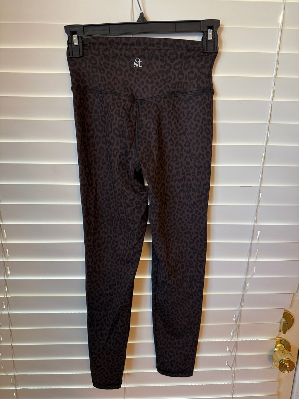 ST Black Leopard Print High-Waist Leggings